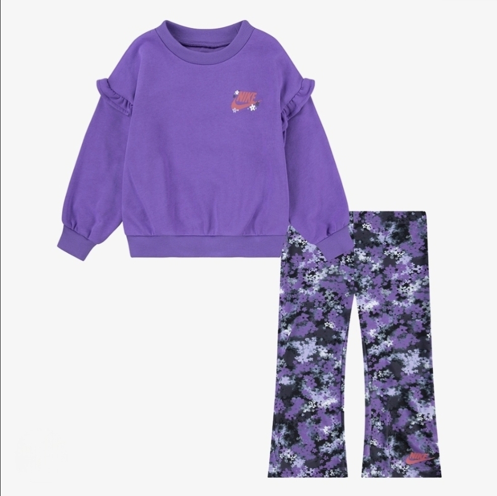Nike NKG FRESH CUT DOLMAN RUFFLE Sleeve & Flare Pants Size 3T NWT!